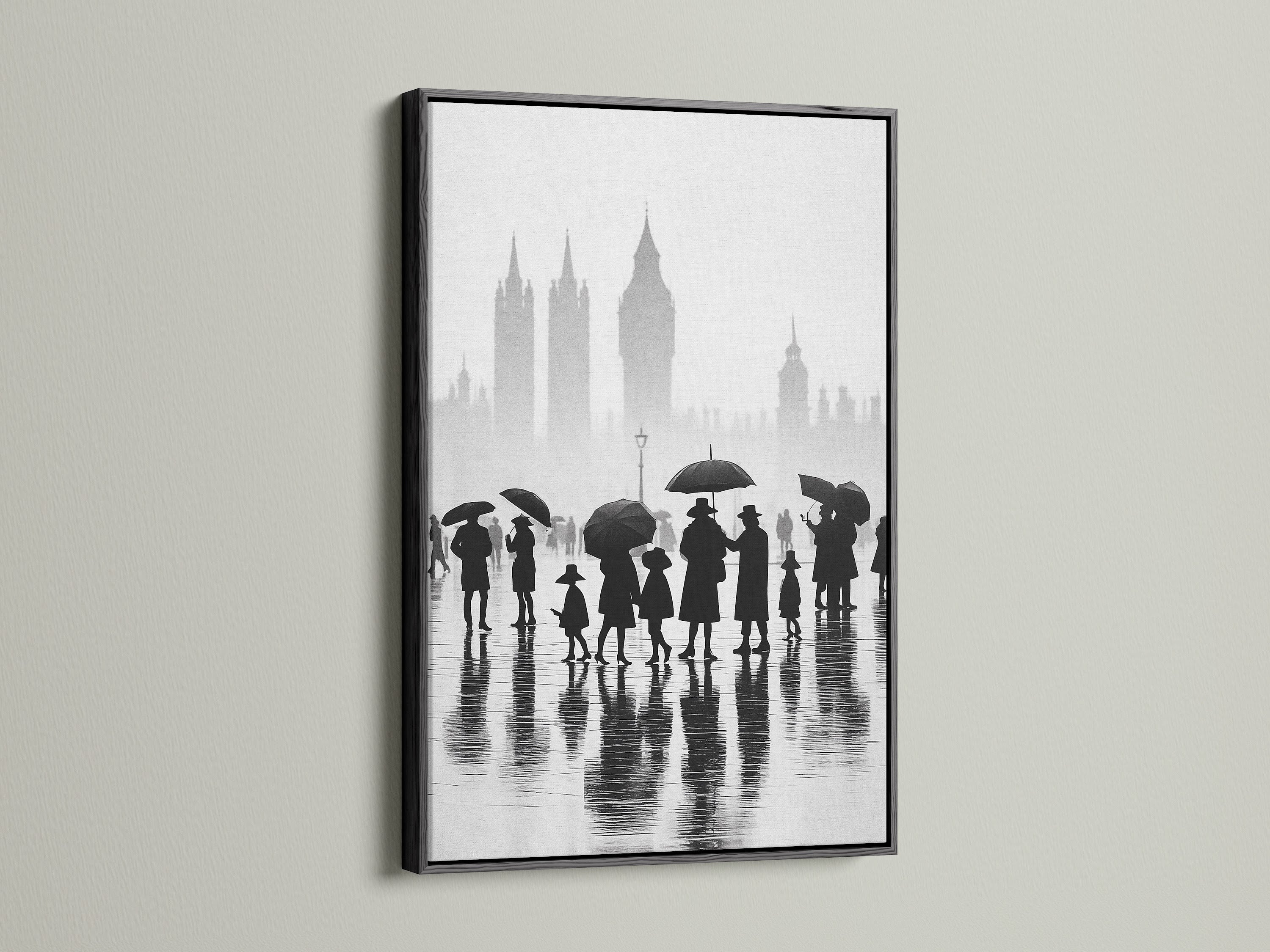 Add a touch of sophistication with our black framed London art. This black and white cityscape print brings urban photography to your space. Ideal for minimalist decor. It features the iconic London skyline. A great choice for office wall art