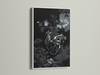 An art print displayed in a clean white frame. The botanical heart artwork stands out against the white wall. The white frame offers a modern and minimalist look. Perfect for any contemporary space.