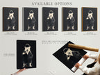 Various art display options are shown. Options include a stretched canvas print. Also available is fine art poster paper. A floating frame is another option. Choose the perfect format for your art.