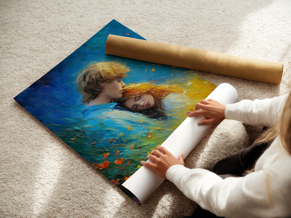 A professional is carefully rolling a fine art poster paper. She ensures a smooth surface for high-quality printing. This step is crucial for preserving the artwork's integrity. Fine art poster paper enhances color and detail. Trust our experts for superior art reproduction. We handle your art with care