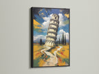 Create a bold statement with leaning tower artwork in a sleek black frame. This architecture print offers a sophisticated look. This leaning tower artwork is perfect for any room.