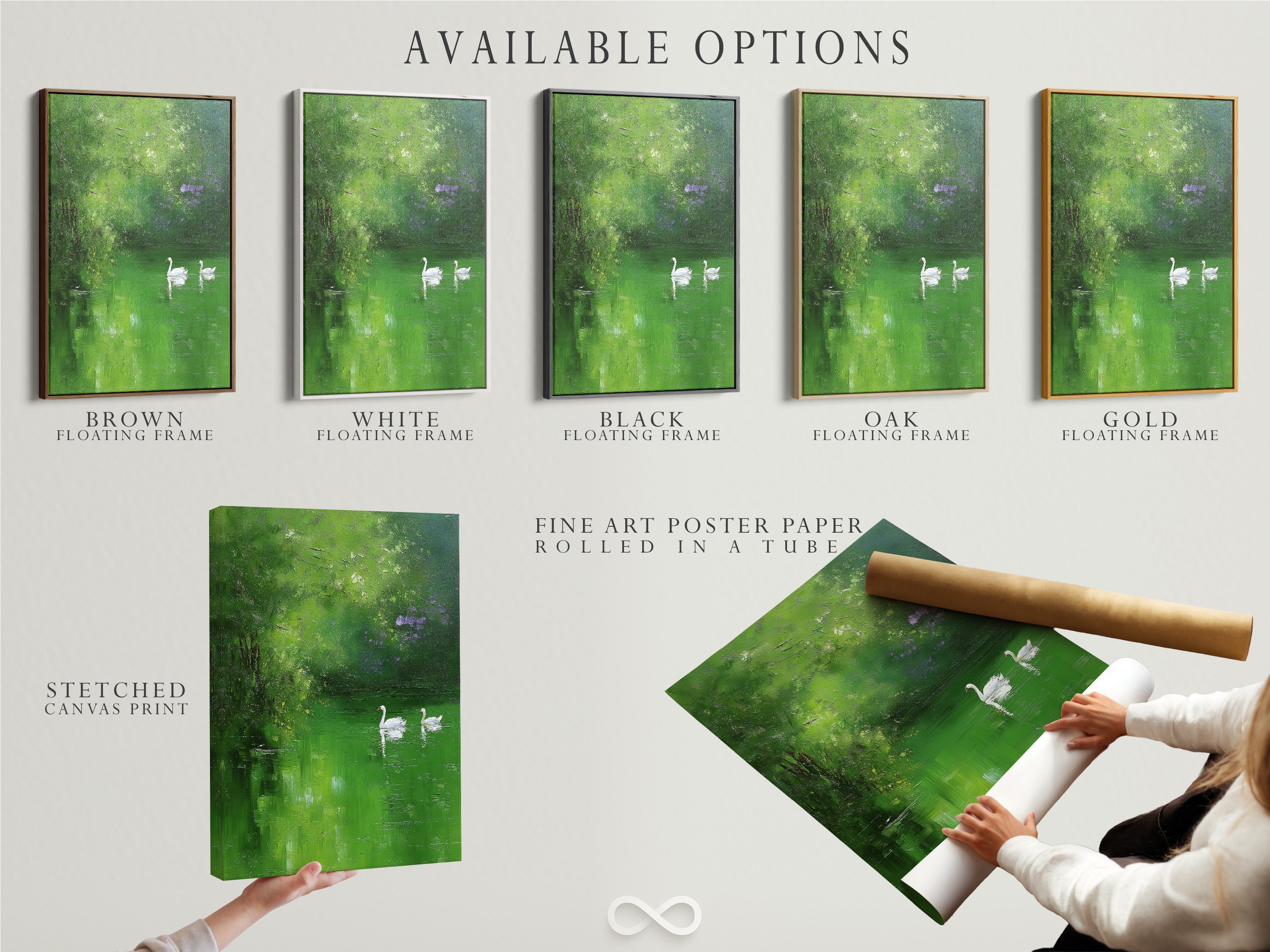 Explore available options including stretched canvas print. Also available are fine art poster paper and floating frame. Customize your art to suit your style. Choose the perfect format for your artwork. Discover the versatility of our printing and framing options.
