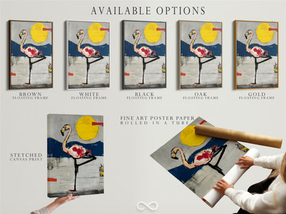 Explore available options for your flamingo abstract art print. Choose from stretched canvas prints fine art poster paper and floating frames. Customize your artwork to match your style. Perfect for any room.
