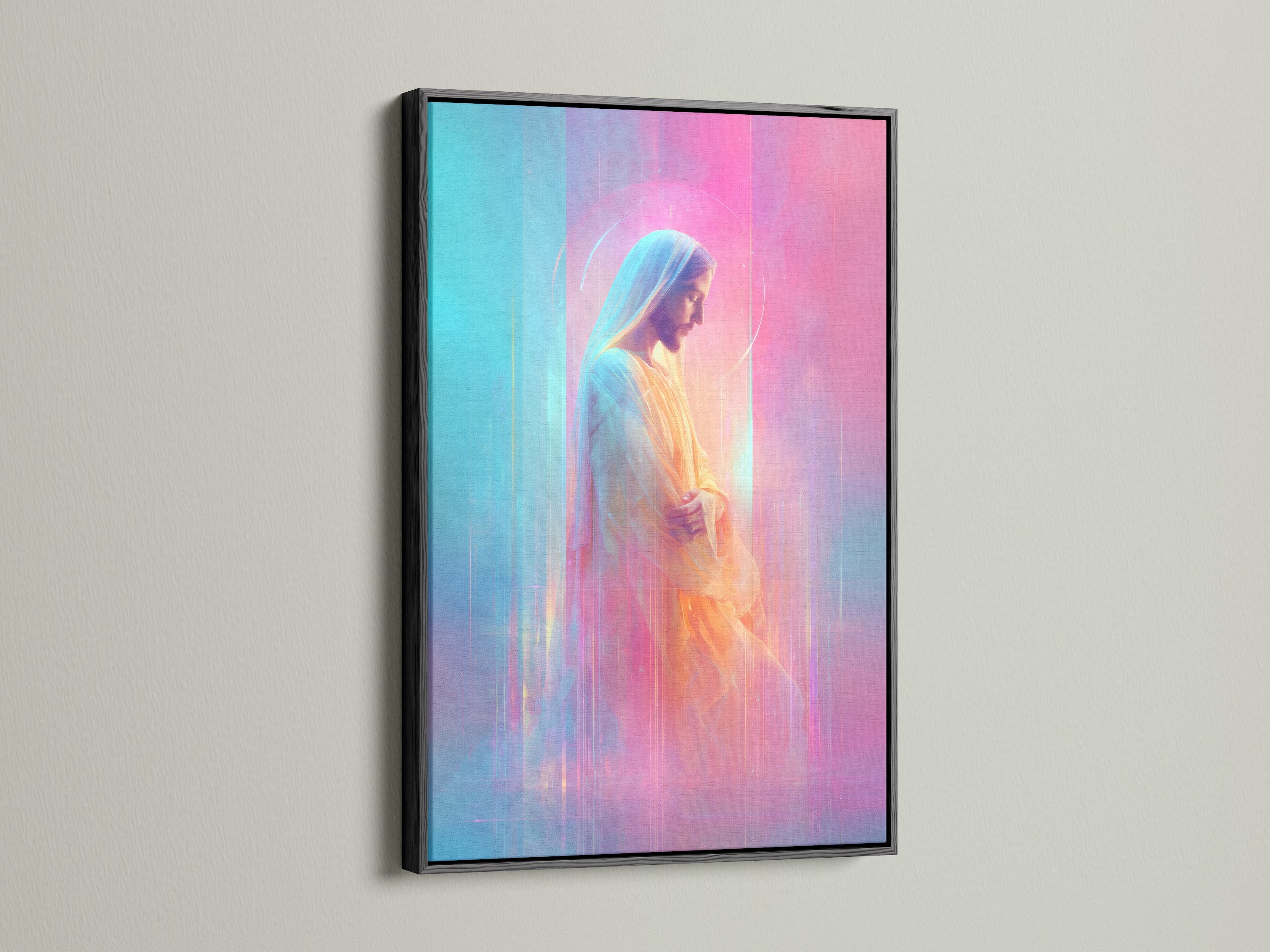 Check out this striking art piece in a black frame. The bold black frame adds a touch of sophistication. It creates a gallery-like feel. A black frame is ideal for making a statement and drawing attention to the artwork's details.