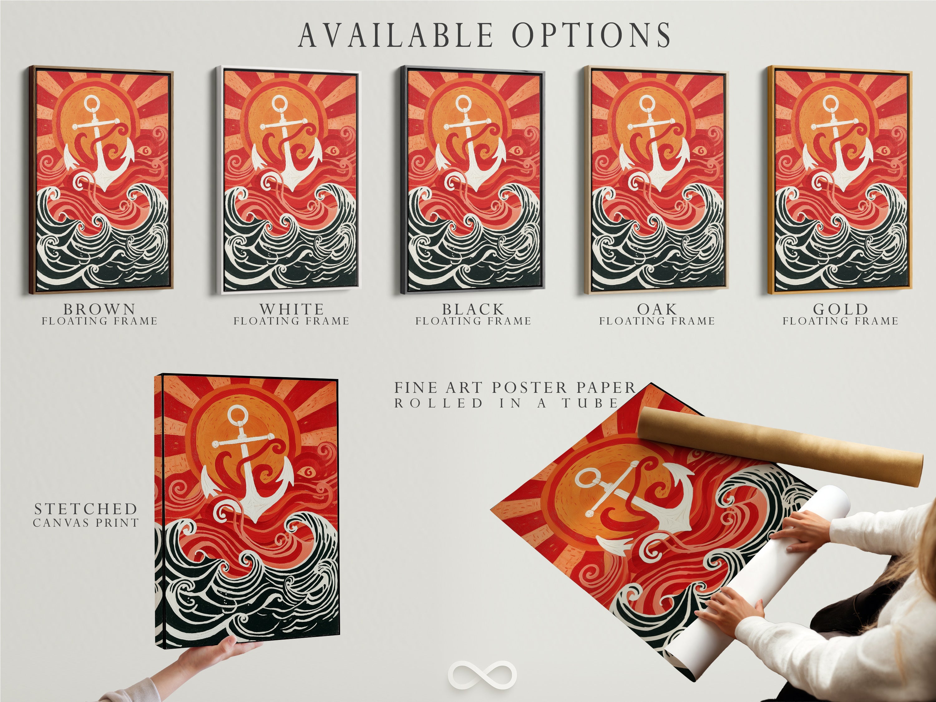 Available options for our nautical artwork. Choose from stretched canvas print fine art poster paper or floating frame. Customize your sea themed decor. Find the perfect option for your coastal wall art. Explore vintage ocean wave art in various formats. Pick the ideal sailor decor for your space.