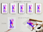 Explore available options for dancing couple art. Choose from stretched canvas prints. Fine art poster paper is also available. Consider a floating frame for a modern look. Abstract figures enhance these art pieces. Perfect gifts for dancers.