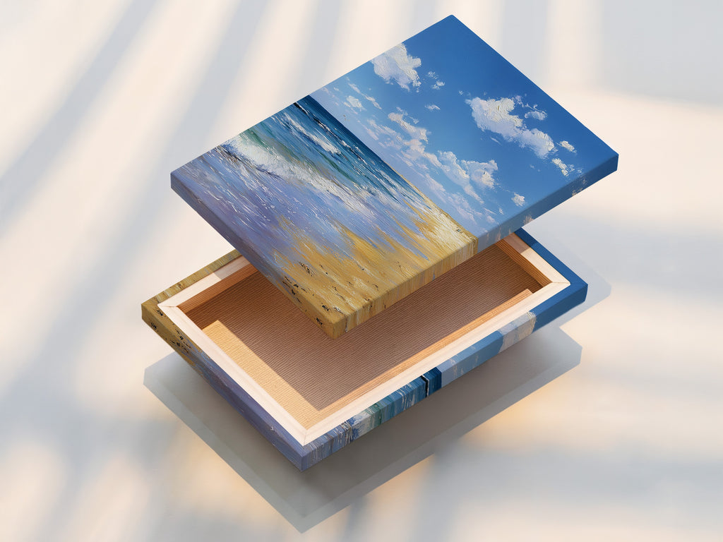 A stretched canvas print. The canvas is tightly stretched over a wooden frame. The artwork appears vibrant and textured. This offers a gallery-quality look for any space. Ready to hang and enjoy.