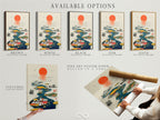 Available options for the Asian Tea Ceremony artwork. Choose from a stretched canvas print a fine art poster paper or a floating frame. This oriental wall art features a serene lotus pond. Perfect for creating a tranquil atmosphere in any space. Select the best option to suit your style and needs.
