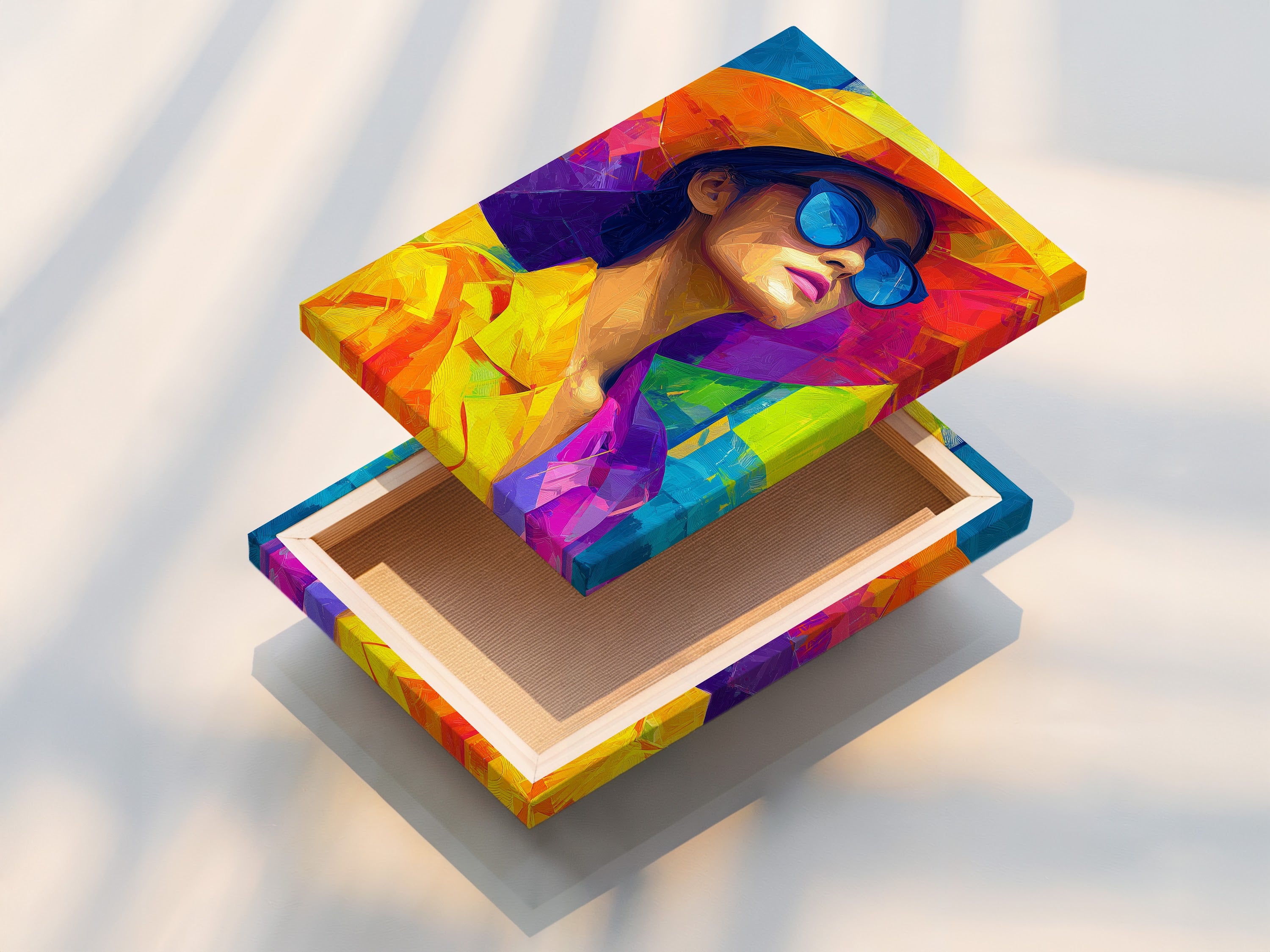 A stretched canvas print is displayed. The canvas print offers a gallery-quality look. The stretched canvas ensures a smooth and even surface. It enhances the artwork’s texture and colors. This is perfect for creating a professional art display.