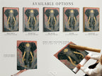 Explore available options for the steampunk elephant artwork. Choose between a stretched canvas print fine art poster paper or a floating frame. Mechanical animal art to suit your needs. Get yours now.