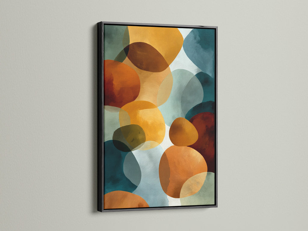 Abstract Geometric Canvas Print - Modern Organic Shapes Wall Art, Contemporary Home Decor for Living Room