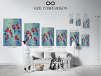 Find the perfect fit with our size comparison chart. Visualize how our artwork will look in your interior. Choose the ideal size for your space. Ensure a seamless addition to your home decor. Explore various options for canvas prints and posters.