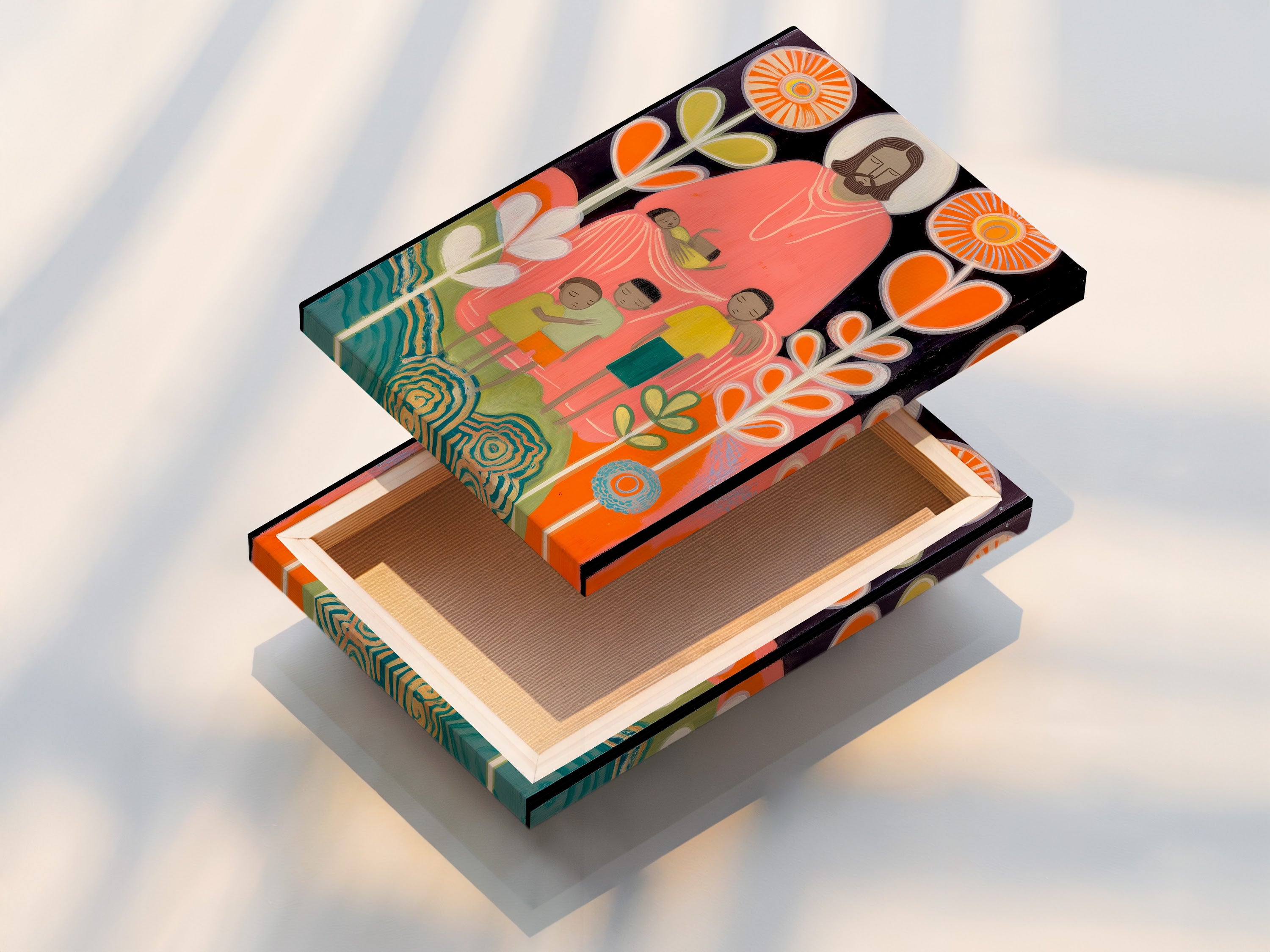 This is a high-quality stretched canvas print. The artwork is taut and ready to hang. The canvas print showcases vibrant colors and details. It will enhance any room's decor. Order your own stretched canvas art today.