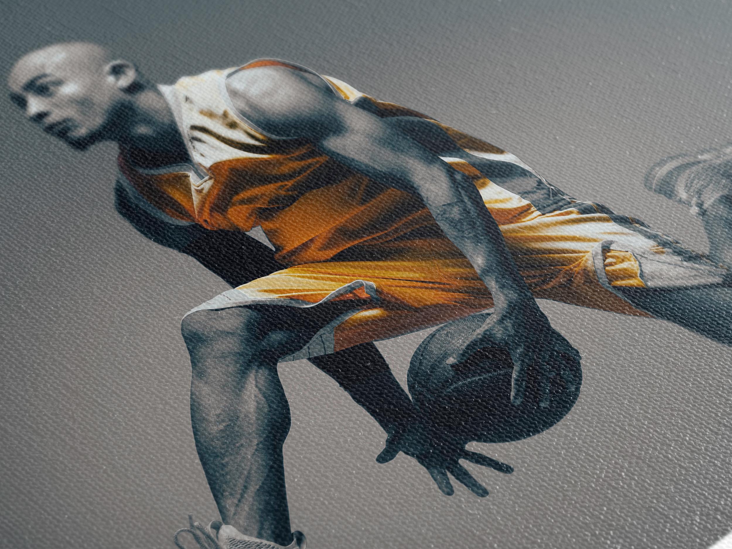 Impression sur toile d’un joueur de basket, grande œuvre murale sportive en mouvement, pièce d’art surdimensionnée en noir et blanc pour une salle de sport moderne à domicile ou une salle de jeux, cadeau de décoration murale