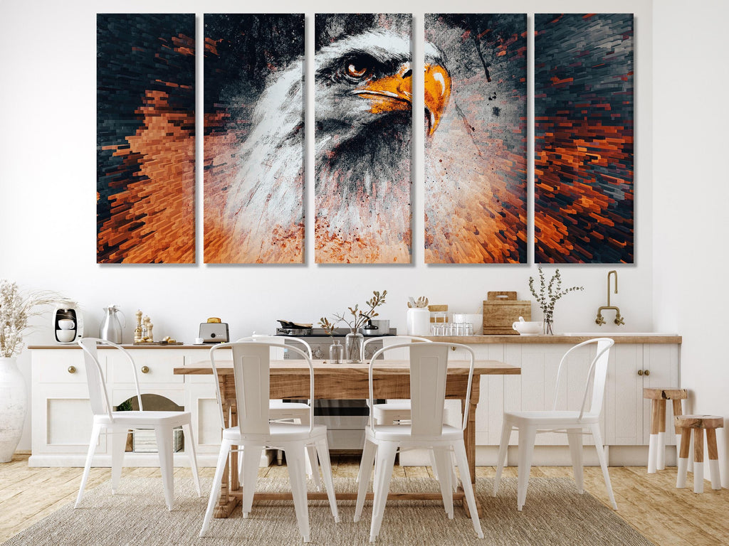 Abstract Eagle Canvas Print, Bold Wildlife Wall Art, Large Modern Eagle Artwork, Oversized Animal Canvas for Living Room Decor