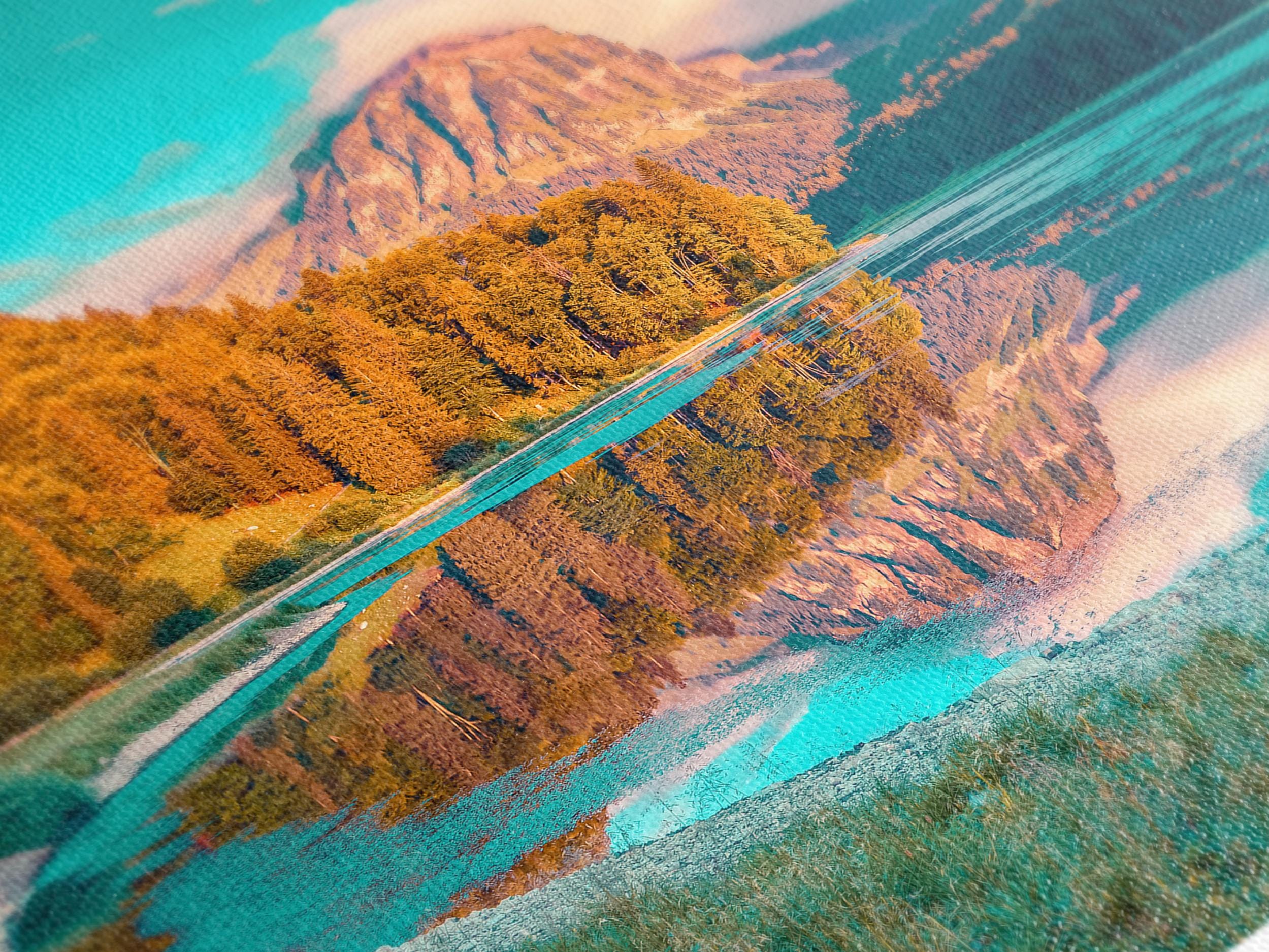 Mountain Lake Canvas Print, Large Landscape Wall Art, Scenic Alpine Mountain Artwork, Modern Nature Art Print, Scenic Nature Wall Decor