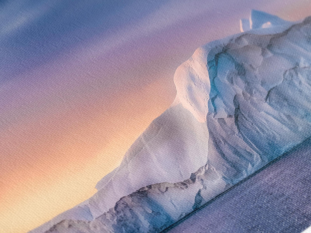 Greenland Wall Art Glacier Canvas Print Oversized Polar Night Ocean Scenery Wall Art for Living Room Office Decor Arctic Art Glacier Artwork