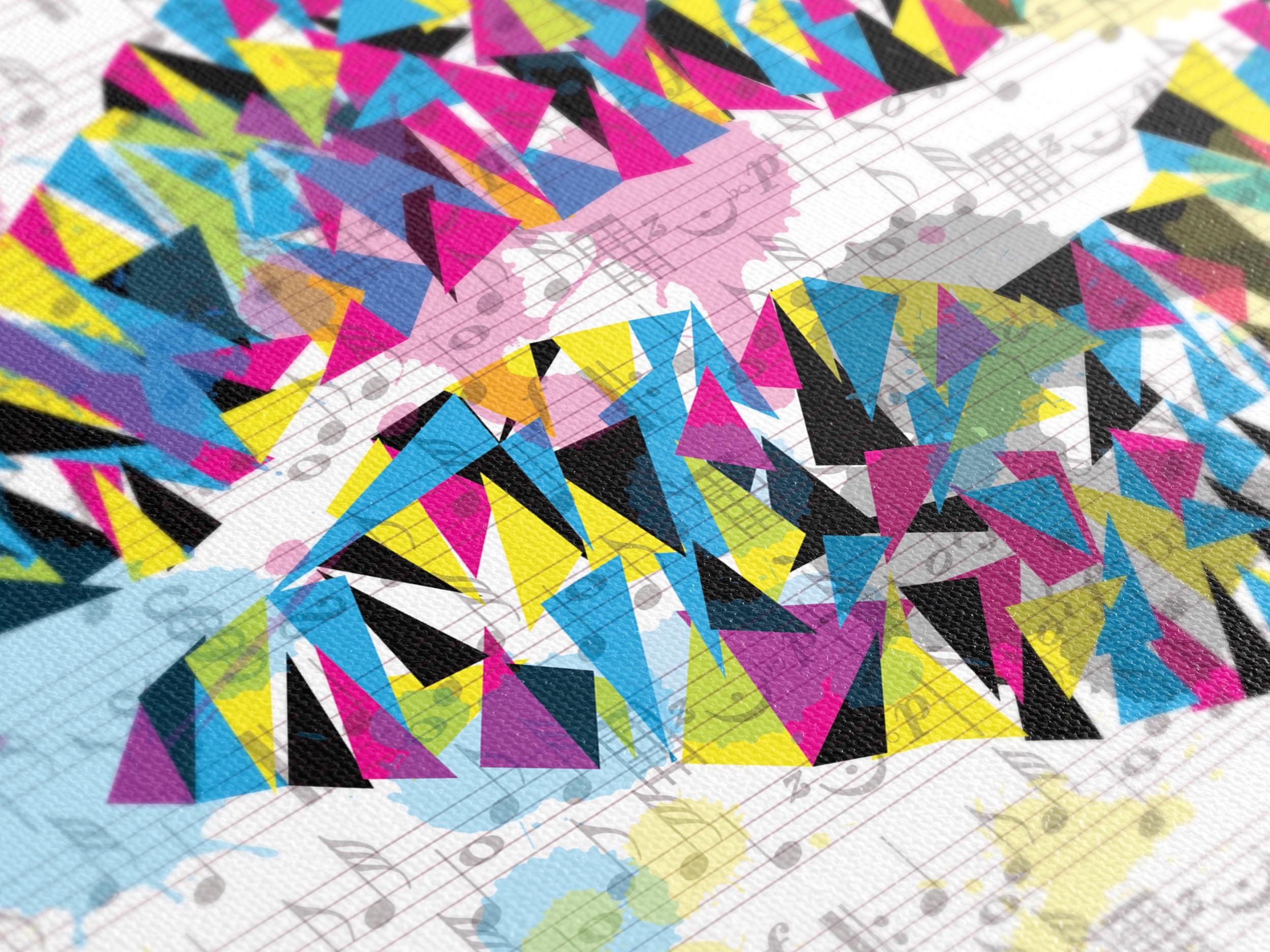 Kleurrijke geometrische lippen canvas print moderne muziek pop art wanddecoratie muziek kunstwerk zanger levendige kunstprint muzikale wandkunst cadeau voor zanger