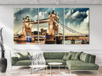 London Tower Bridge Canvas Print, 3-Panel London Wall Art, UK Landmark Wall Decor, London Bridge Art Print, Office Wall Decor London Artwork