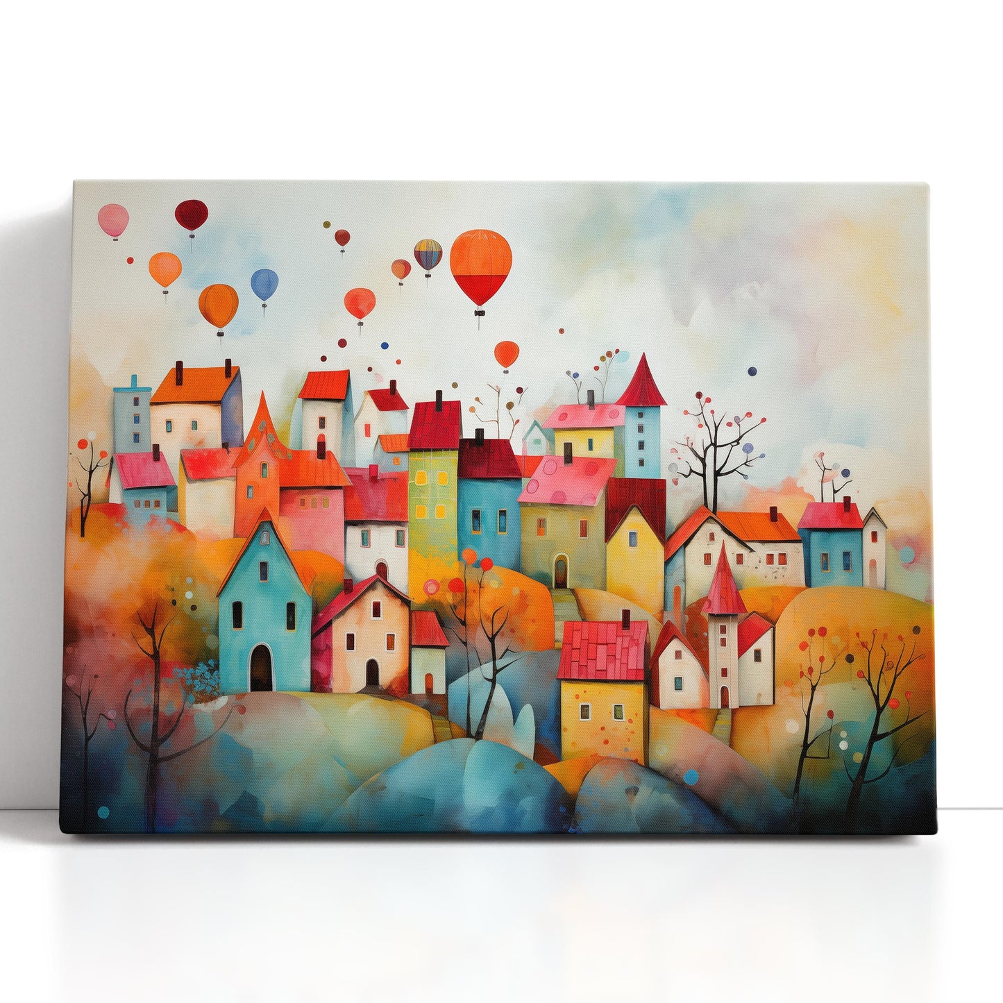 Playful Town Canvas Art  