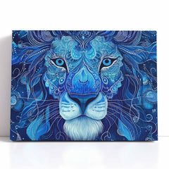   Blue Universe Lion Canvas Art