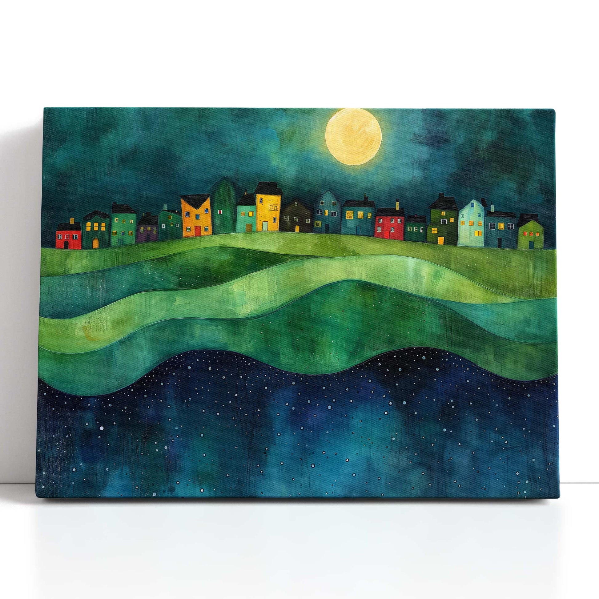   Twilight Houses Canvas Art