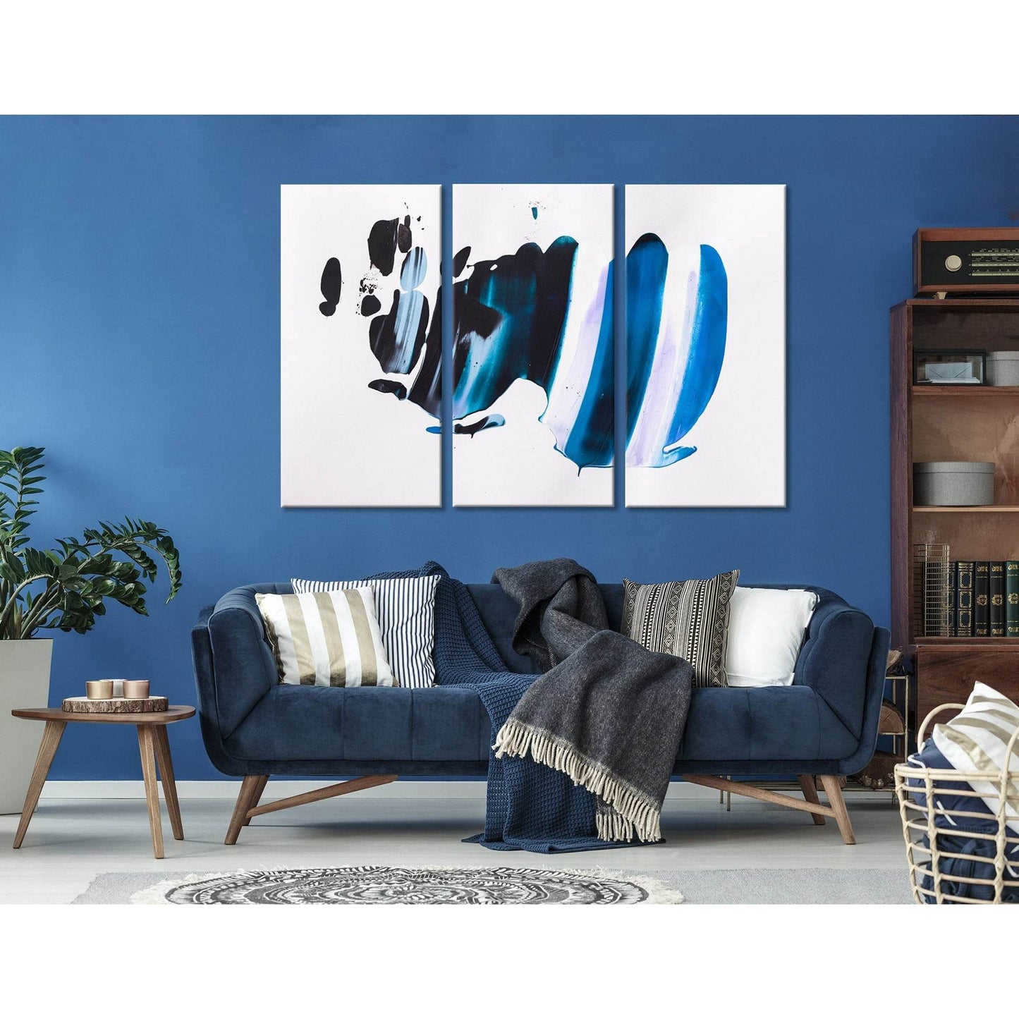 Blue And Black Abstract №04387 Ready to Hang Canvas PrintCanvas art arrives ready to hang, with hanging accessories included and no additional framing required. Every canvas print is hand-crafted, made on-demand at our workshop and expertly stretched arou