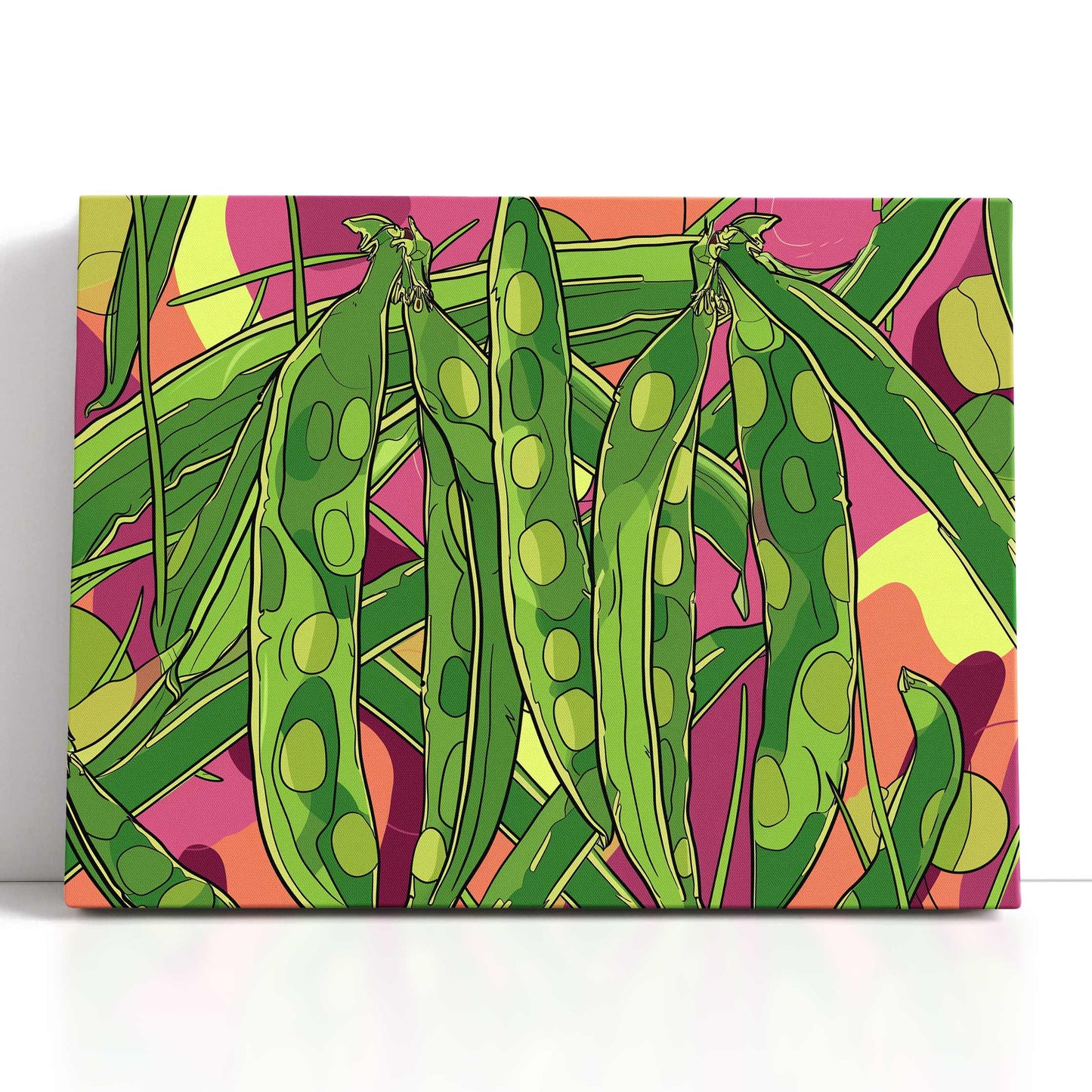 Vibrant Peapod Design Canvas Art