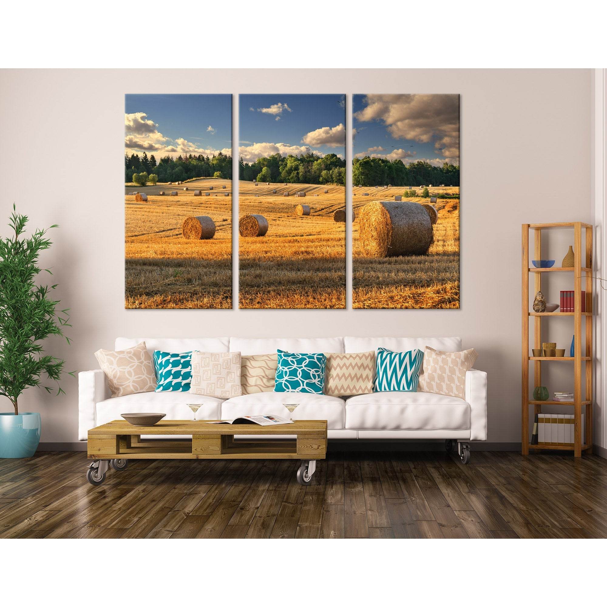 Haystacks On The Golden Field In Poland №04233 Ready to Hang Canvas PrintCanvas art arrives ready to hang, with hanging accessories included and no additional framing required. Every canvas print is hand-crafted, made on-demand at our workshop and expertl