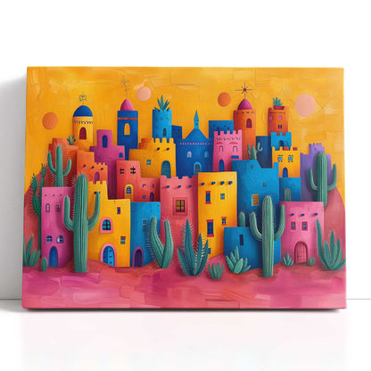 Canvas Art Cactus Town