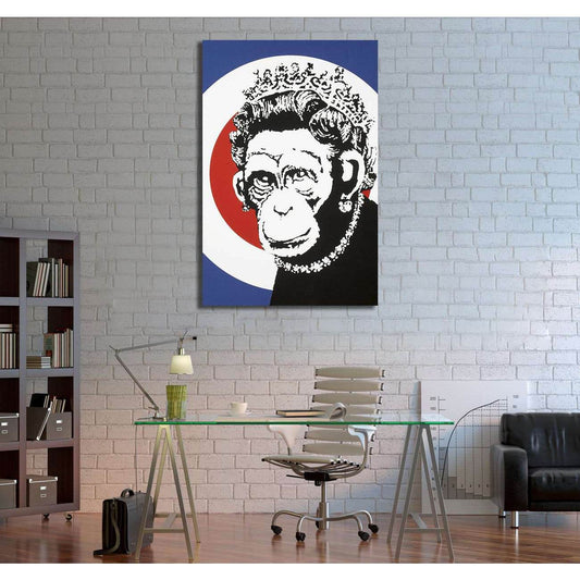 Banksy monkey queen - Canvas printCanvas art arrives ready to hang, with hanging accessories included and no additional framing required. Every canvas print is hand-crafted, made on-demand at our workshop and expertly stretched around 100% North American