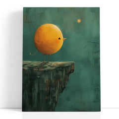 Pájaro amarillo minimalista - Impresión en lienzo