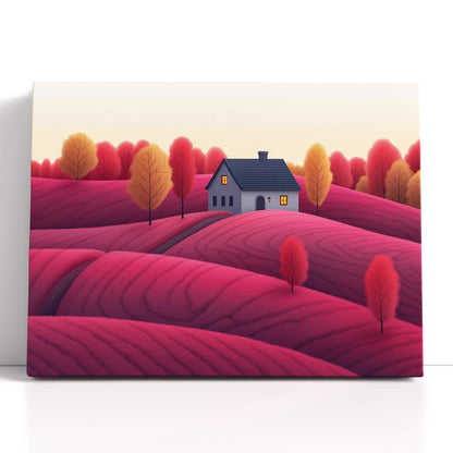 Twilight Glow Over Pink Fields - Canvas Print