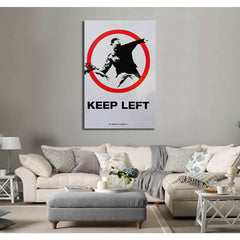 Banksy keep left - Ready to Hang Canvas PrintCanvas art arrives ready to hang, with hanging accessories included and no additional framing required. Every canvas print is hand-crafted, made on-demand at our workshop and expertly stretched around 100% Nort
