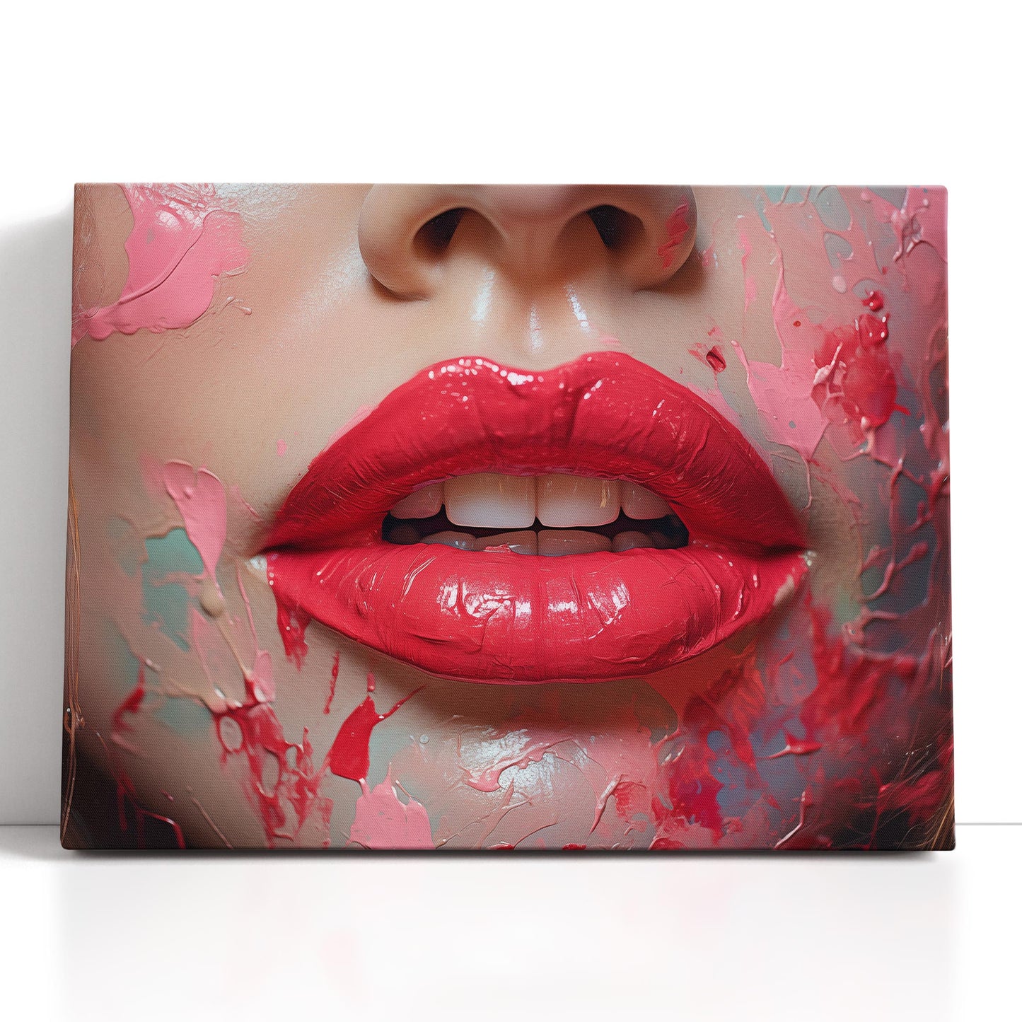 Pink Lips Canvas Art     