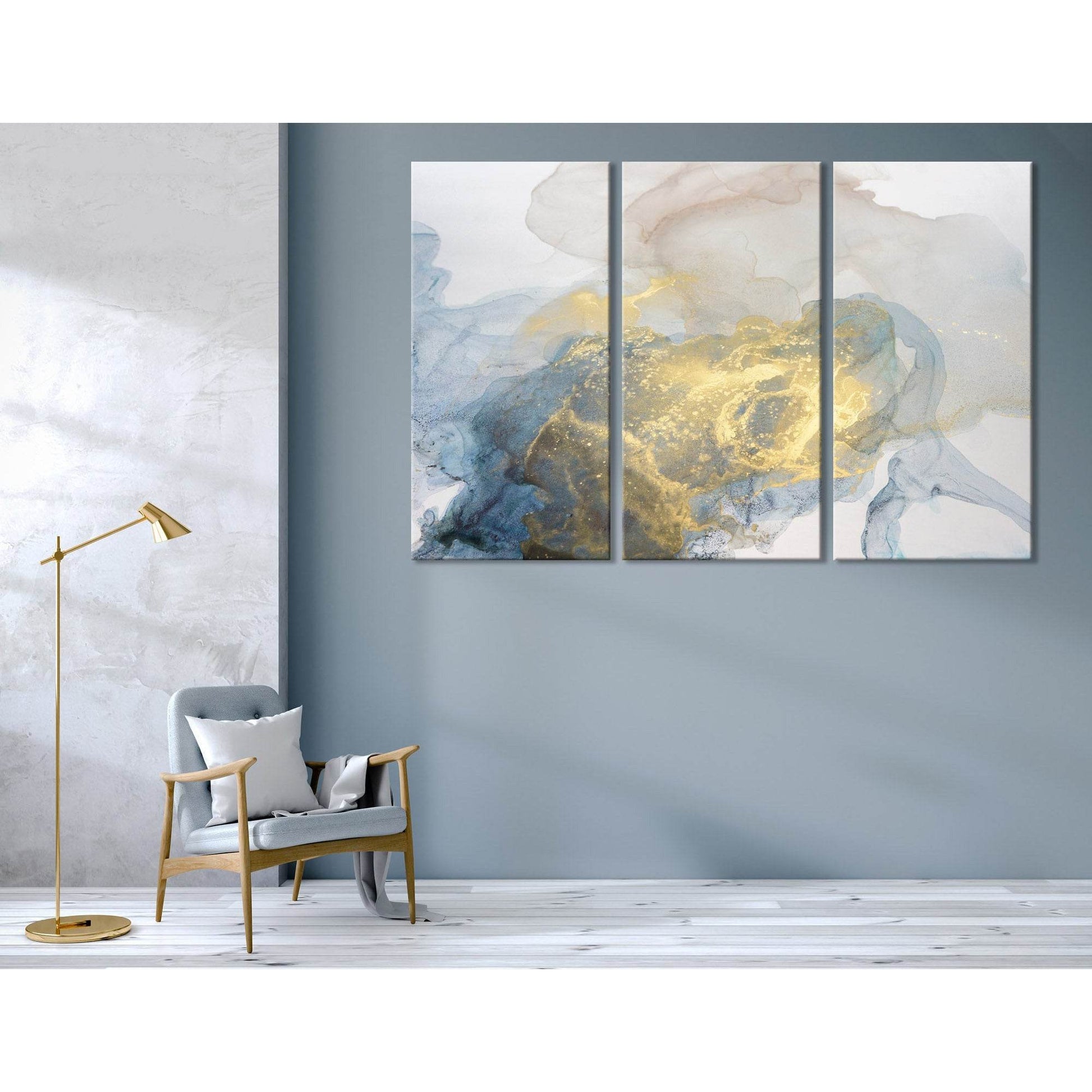 Yellow, Gray And Blue Modern Abstract №04422 Ready to Hang Canvas PrintCanvas art arrives ready to hang, with hanging accessories included and no additional framing required. Every canvas print is hand-crafted, made on-demand at our workshop and expertly