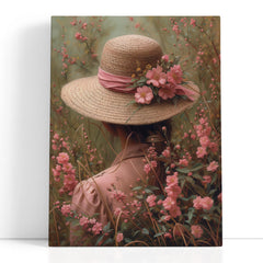 Lady in Flowered Hat - Canvas Print