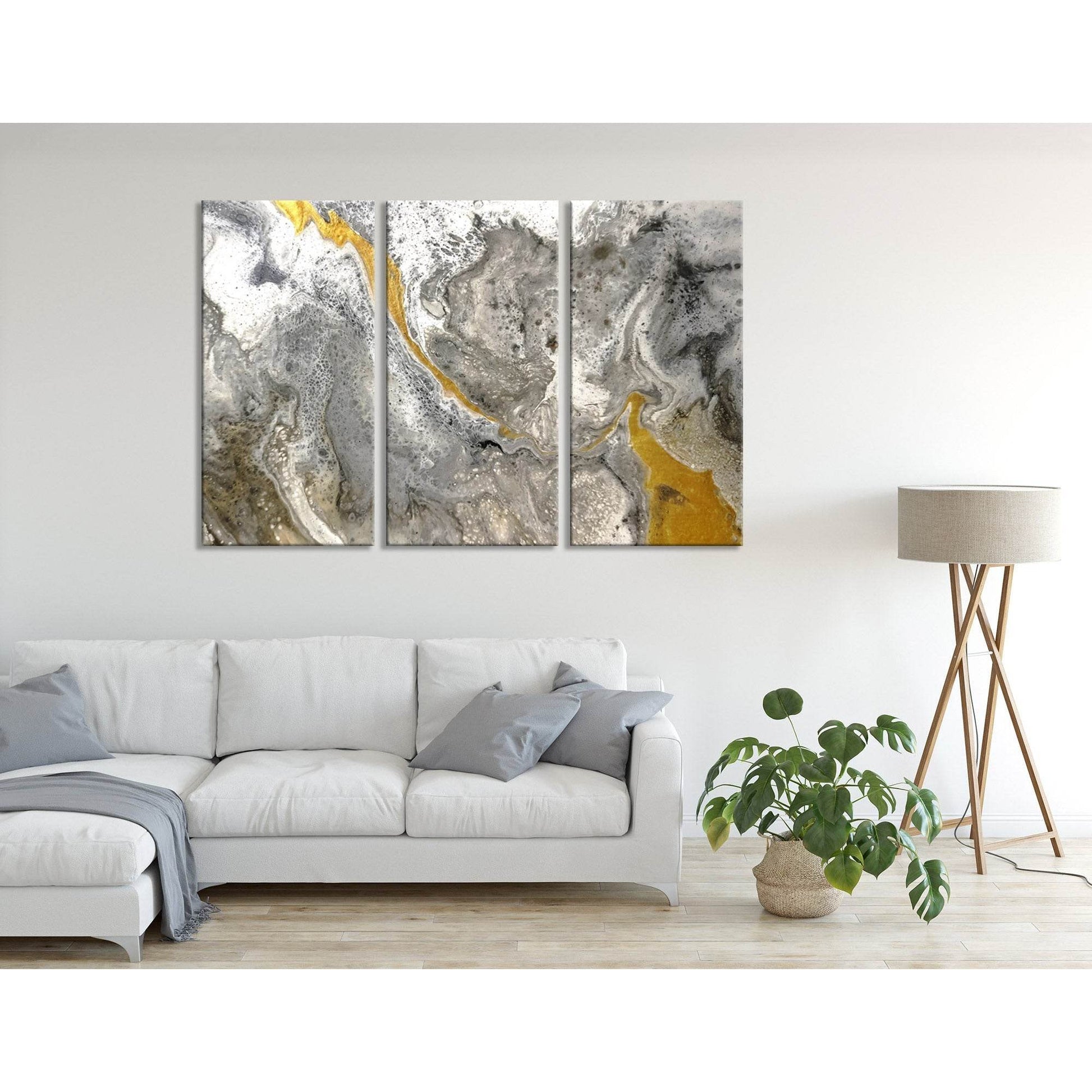 Yellow And Gray Abstract №04381 Ready to Hang Canvas PrintCanvas art arrives ready to hang, with hanging accessories included and no additional framing required. Every canvas print is hand-crafted, made on-demand at our workshop and expertly stretched aro