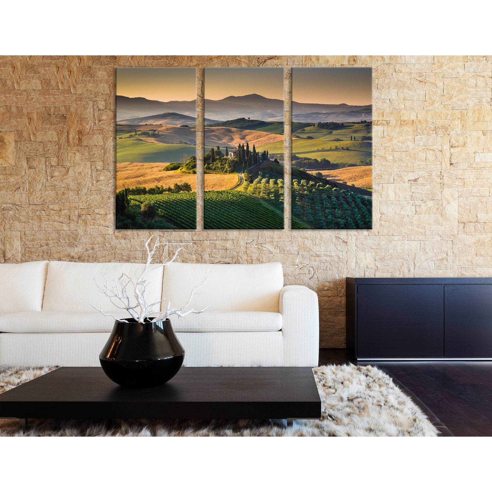 Tuscany Landscape With Rolling Hills And Valleys In Golden Morning Light №04219 Ready to Hang Canvas PrintCanvas art arrives ready to hang, with hanging accessories included and no additional framing required. Every canvas print is hand-crafted, made on-d