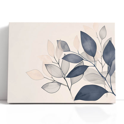 Blue and Beige Leaf Art Print