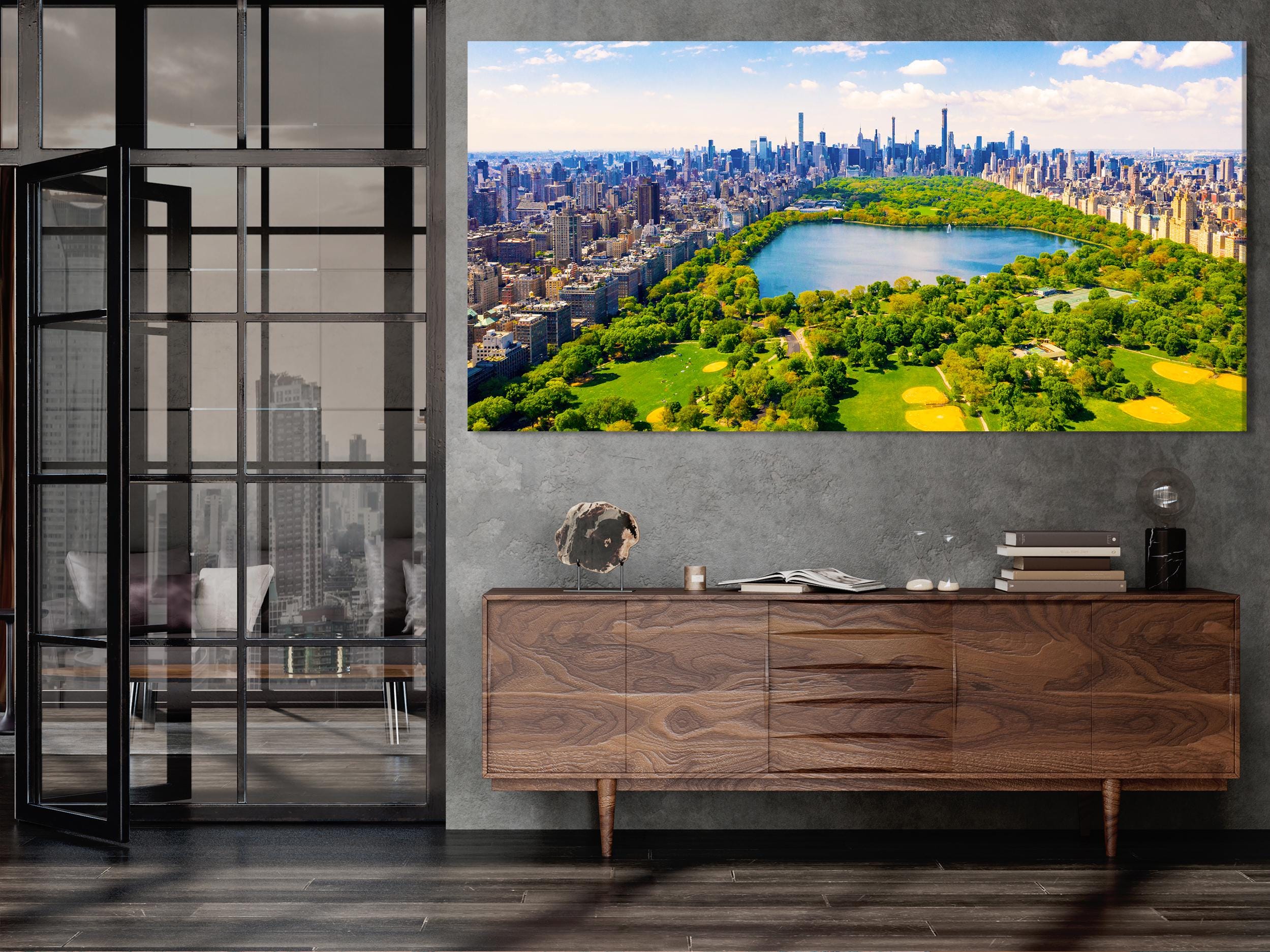 Central Park Wall Art, Aerial View of New York Central Park Art Print, Extra Large New York Cityscape Canvas Print, NYC Office Wall Decor