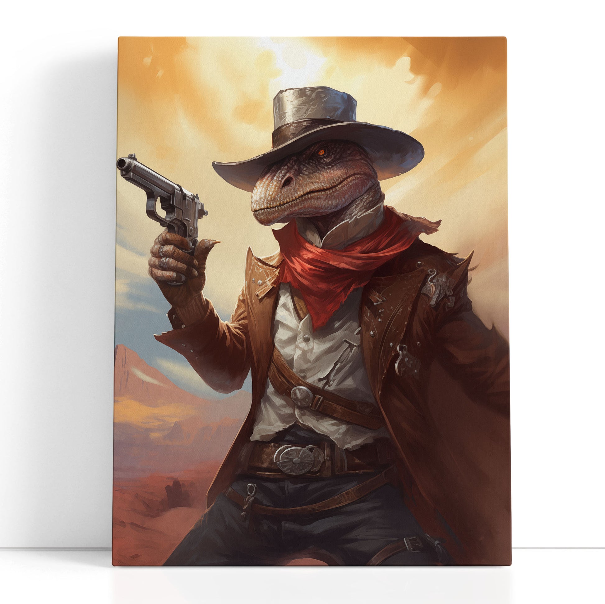 Outlaw Velociraptor Art Print