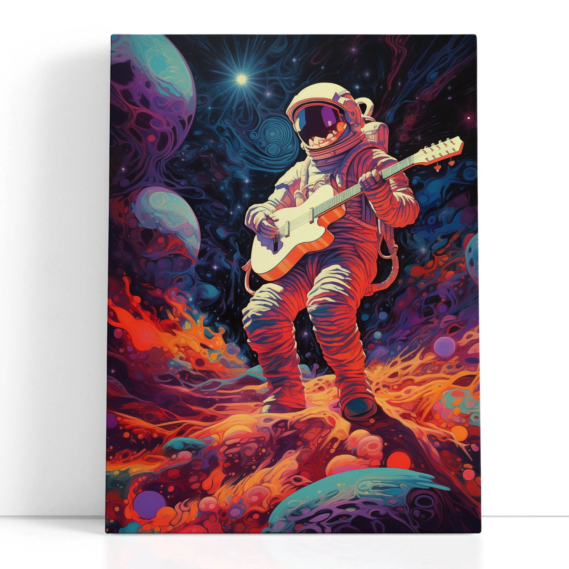 Vibrant Guitarist Canvas Art  