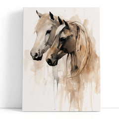 Amor equino minimalista - Impresión de lienzo