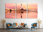 Peggy’s Cove Lighthouse Canvas Print, Large Sunset Wall Art, Oversized Nova Scotia Coastal Artwork for Canadian Home Interior Wall Decor