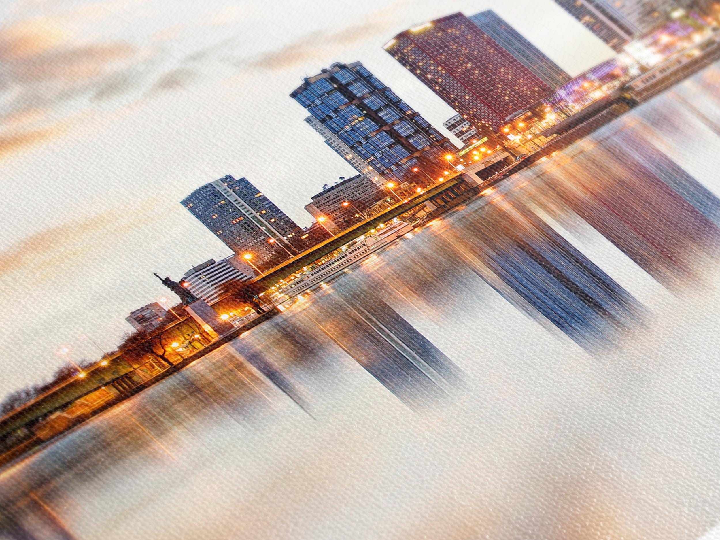 파리 스카이라인 월 아트 - 에펠탑 캔버스 아트, 대형 프랑스 도시 풍경 아트 프린트, 침실 벽 장식을 위한 모던 파리 프린트