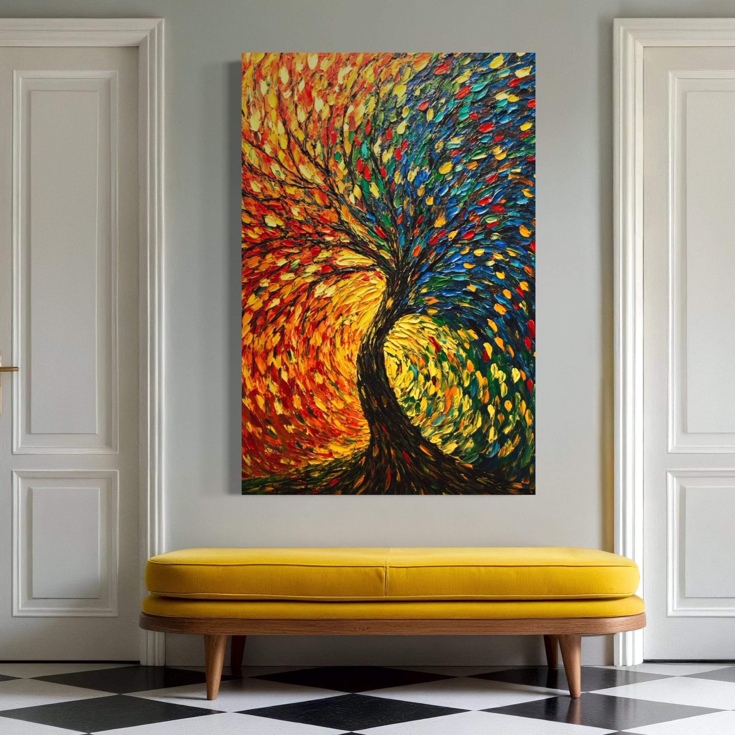 Colorful Tree Canvas Art - Abstract Tree of Life Print, Abstract Tree Wall Art, Modern Abstract Art, Contemporary Wall Decor, Abstract Gift