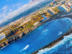 Tenerife Large Print - Puerto de la Cruz Canvas Print, Aerial 3-Panel Tenerife Coastline Print, Coastal Wall Art, Tenerife Modern Home Decor