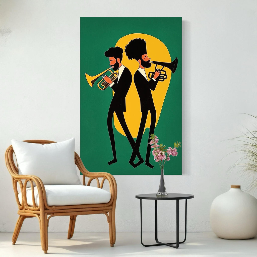 Trumpets Wall Art Jazz Music Print Colorful Music Poster Modern Fine Art Jazz Wall Décor Pop Poster Mid Century Music Gift Wall Art Trumpet
