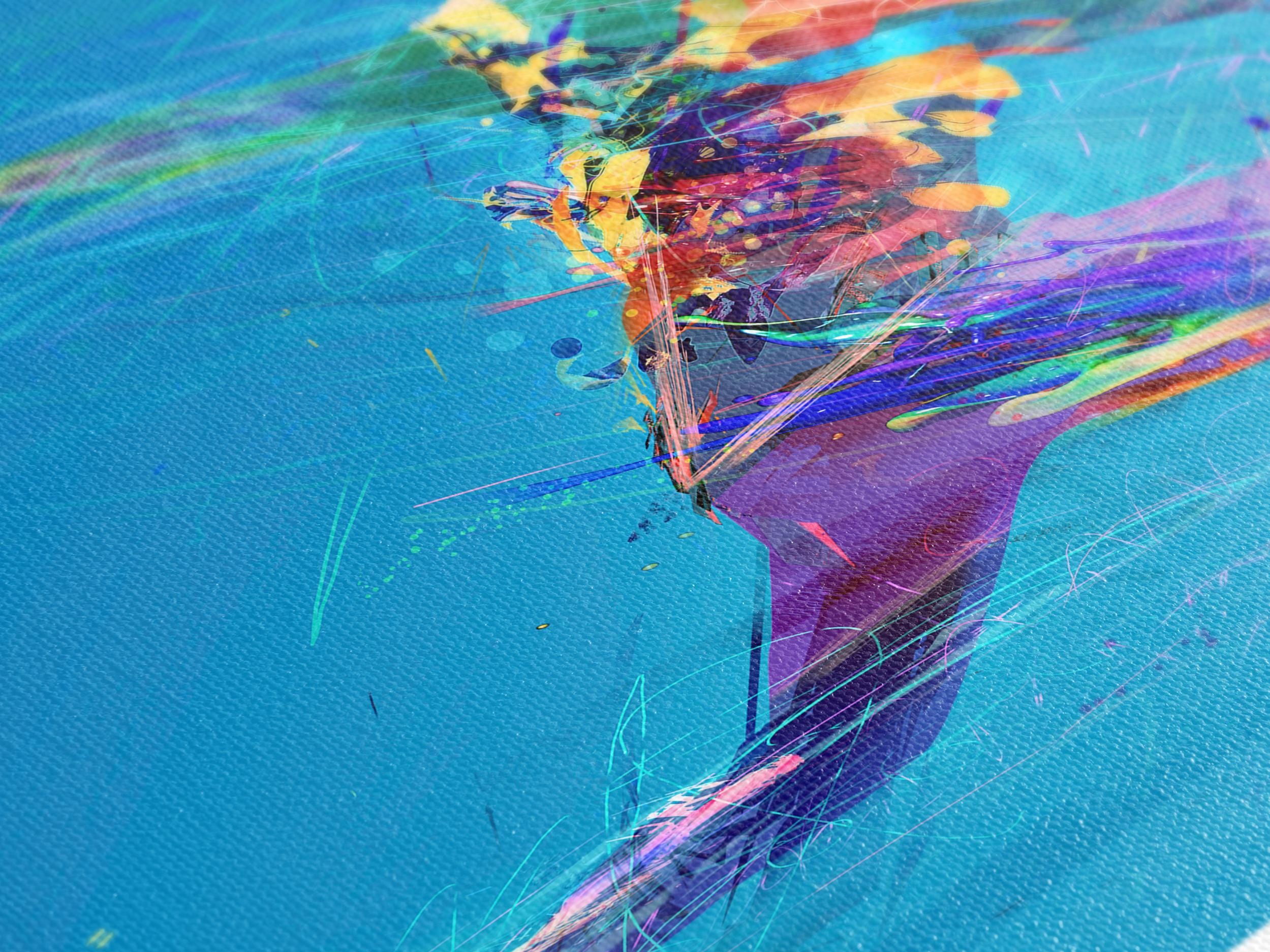 Abstract Tennis Wall Art - Vibrant Sports Artwork, Colorful Tennis Wall Decor, Large Tennis Player Painting, Modern Sports Room Decor Gift